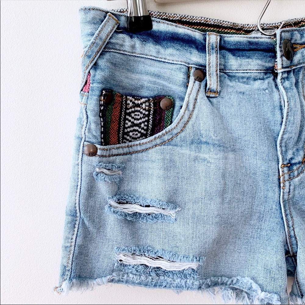 Free People Rugged Ripped Baja Denim Shorts - Picture 5 of 8